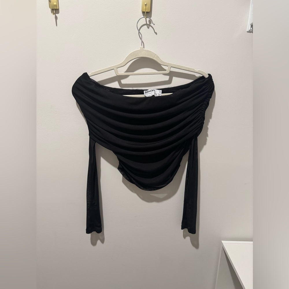 Off the shoulder mesh top
